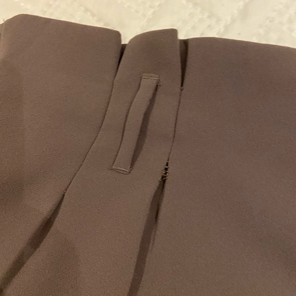 Mocha coloured ankle length paper bag pants